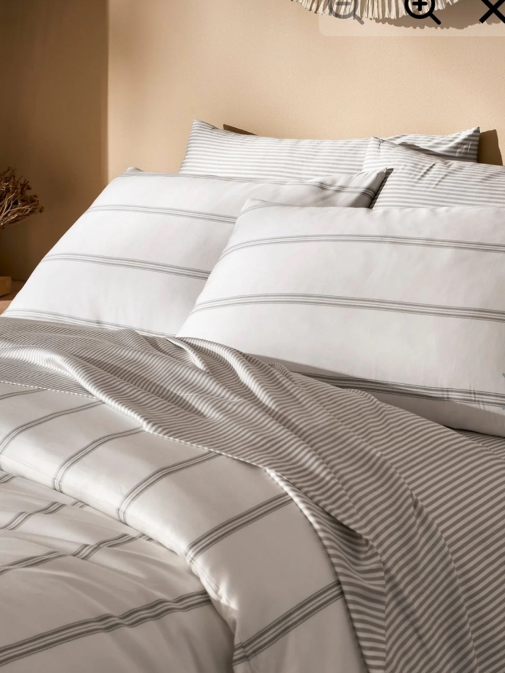 NWT Bamboo Duvet Cover - Neutral Gray & White